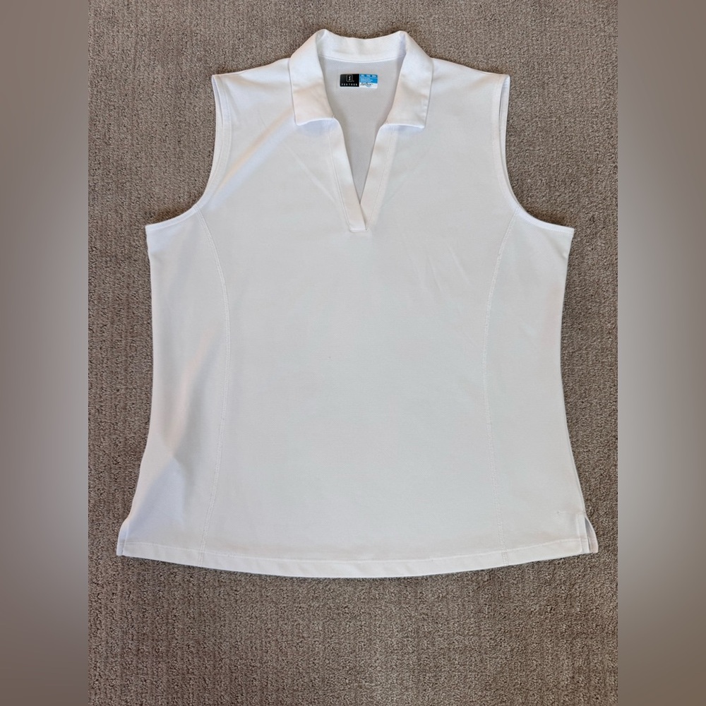 White Sleeveless Polo